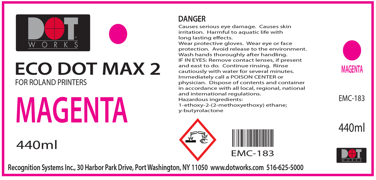 Eco Dot Max 2 Ink - 440 ml for Roland Printers