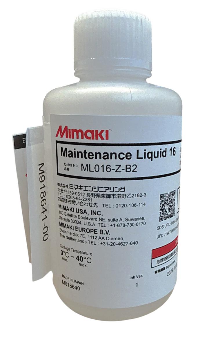 Mimaki Maintenance Liquid 16, 200ml bottle — ML016-Z-K2 (Original PN -ML016-Z-B2)