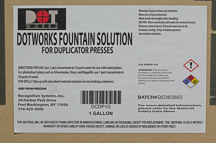 Dotcontrol ®  DP Fountain Solution (Pink), 1 Gallon